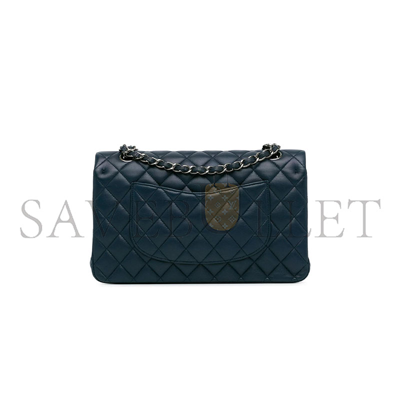 CHANEL MASTER BLUE MEDIUM CLASSIC LAMBSKIN DOUBLE FLAP BAG A01112 (25*15*6cm)